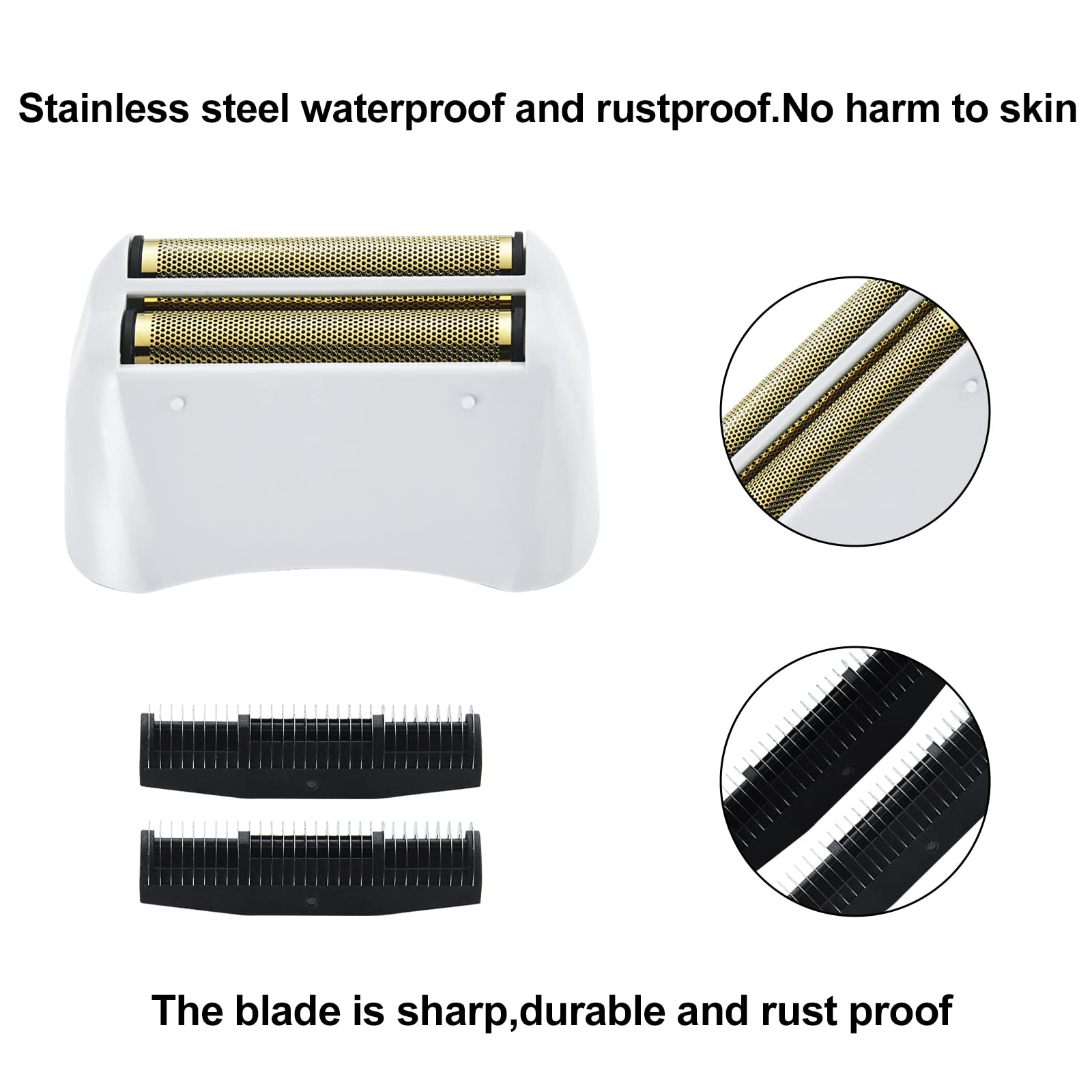 3 Pack Shaver Replacement Foil And Cutters Compatible With''Andis #17150 Shaver Foil Replacement'' Golden